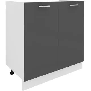VCM Unterschrank Spülenunterschrank 80 x 82 x 46 cm Anthrazit/Weiß