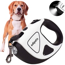 Edipets, Hundeleine, Ausziehbar 5M, mit LED-Taschenlampe, für Training und Spaziergänge, Rolleine, Kleine, Mittelgroße und Große Hunde (5 m)