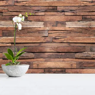 Walplus " Flexiplus Timber Streifen Ablösbar Selbstklebend Wandaufkleber Wandbilder Kinderzimmer Büro Home Dekoration 4er Pack