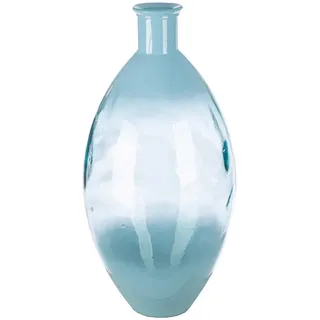 Bodenvase , Hellblau , Glas , oval , 59 cm , auch für frische Blumen geeignet , Dekoration, Vasen, Glasvasen