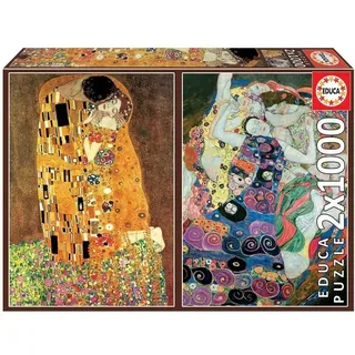 Educa - Puzzle 1000 Teile für Erwachsene | Klimt, 2x1000 Teile Puzzle für Erwachsene und Kinder ab 14 Jahren, Art Collection, Kunst, Jugendstil (18488)