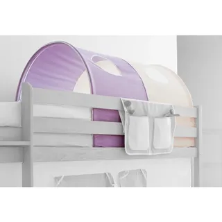 TICAA Tunnel für Hoch- und Etagenbetten Lila-Beige