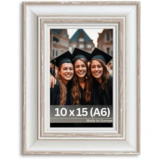 VictoR Bilderrahmen 10x15 Beige Turner Landhaus Stil - Vintage - mit bruchsicherem Acrylglas - Leiste: 39x17mm - Vintage Fotorahmen - Bilderrahmen 10x15 vintage