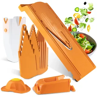 Börner Gemüsehobel V3 Trendline Profi-Set mit Edelstahlklingen BPA-frei Orange - Orange