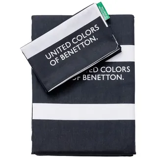 Benetton Be387 200tc Decke 2 Einheiten - Black / White - One Size