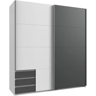 Emden 180 x 198 x 64 cm weiß/graphit mit Schubladen