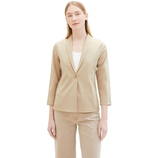 TOM TAILOR Damen Regular Fit Basic Blazer Jacke mit 3/4-Arm, 11485 - Sandy Beige, XXL