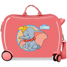 Disney Dumbo Kinderkoffer Koralle 50 x 39 x 20 cm starr ABS-Kombinationsverschluss seitlich 78 l 1,8 kg 4 Räder Handgepäck, rot, Kinderkoffer