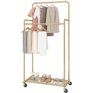 Simple Trending Garderobenhaken  mit Doppelstange Gold