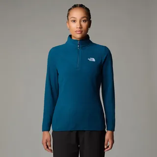 The North Face Damen 100 Glacier 1/4 Zip Sweatshirt, Midnight Petrol, L