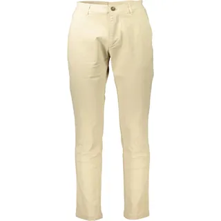 Beige Herren Slim Fit Hose mit Stickerei & 4 Taschen - Elegant & Modern - Beige