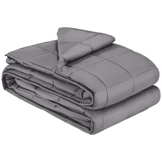 Vevor Gewichtsdecke, 11,5kg, Therapiedecke 2032x2210mm, Kingsize, schwere Decke aus Baumwolle mit Glasperlen, für Erwachsene mit Gewicht von 113–140kg, Linderung von Angstzuständen & Stress, grau