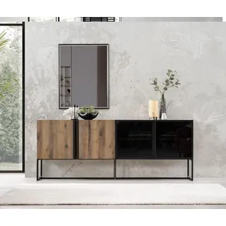 Anrichte Sideboard mit Spiegel Gruppe Kommode Holz Braun Esszimmer