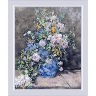 Zestaw do haftu krzyżykowego Riolis "Wiosenny bukiet według obrazu P.A. Renoira", 40x50cm