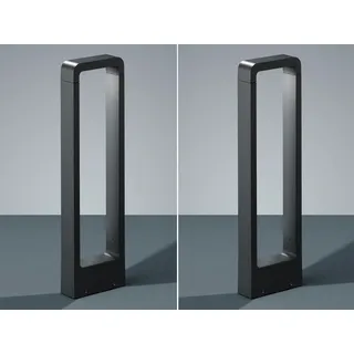 LED Sockelleuchten in Anthrazit 50cm - 2er Set Wegeleuchten Terrassenbeleuchtung