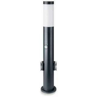 V-TAC Pollerleuchte Außen IP44 Schwarz E27 mit Bewegungsmelder Garten Wegeleuchte VT-838 - Schwarz