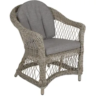 Brafab Kamomill Gartensessel inkl. Sitzkissen Geflecht/Olefin Beige