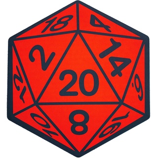 getDigital RPG Würfel W20 Badematte - Badteppich für Geeks, Nerds und Rollenspieler, Rutschfester Duschvorleger fürs Badezimmer - Rot Schwarz, 60,5 x 40 cm