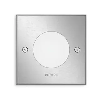 Philips Crust bodeneinbauspot, LED 3W, 2700K, edelstahl