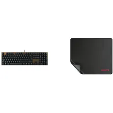 CHERRY KC 200 MX, Mechanische Office-Tastatur mit Eloxierter Metallplatte & MP 1000, PREMIUM MOUSEPAD XL, 30 cm x 35 cm, vernähte Kanten