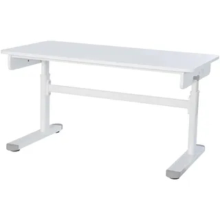 roba Kinderschreibtisch Basic weiß höhenverstellbar 110x60 cm | Ergonomischer Kinderschreibtisch, höhenverstellbar von 62–78 cm, stabile Ausführung für Kinderzimmer.