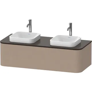 Duravit Happy D.2 Plus Konsolenwaschtischunterbau wandhängend, 1300x550 mm, 1 Auszug, für Aufsatzbecken, HP4943B7575, Farbe: Leinen Dekor