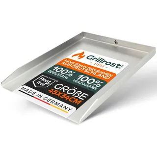 Grillrost.com Das Original Grillplatte 43,5 x 33 cm Edelstahl Silber