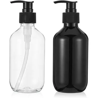 YUXIANLB 2er Set Vintage Pumpspender Flaschen Hochwertige Leere Spenderflaschen für Flüssigseife Shampoo Duschgel Elegante Seifenspender für Spülmittel Handseife Badezimmer Wiederverwendbare Spender