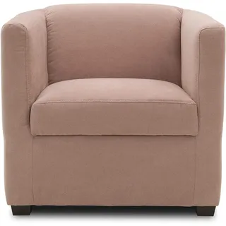 DOMO. collection Sessel Bob FK, kleiner Retro-Sessel mit Armlehnen und Federkern, Polstersessel, Cocktailsessel, Loungesessel, 73 x 75 x 69 cm (BxTxH), Webstoff in rosa