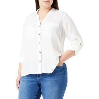 VERO MODA CURVE Damen Vmbumpy L/S Shirt New Curve Noos Bluse, Snow White, 52 Große Größen EU