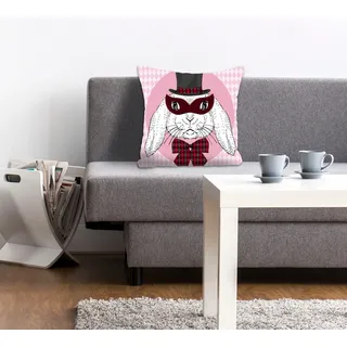 queence Dekokissen »Bunny Holmes« mit einem Detektiv Hasen, rot