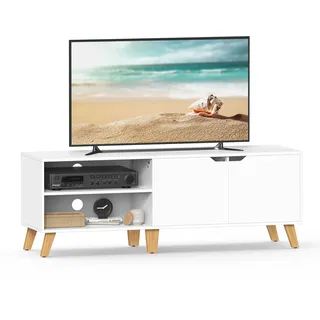 VASAGLE TV-Schrank 140 cm Weiß MDF