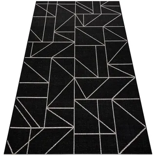 RugsX Floorlux Teppichläufer 60 x 110 cm Schwarz/Silber