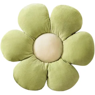 LATRAT 1 Stück 60cm Blumenkissen Bodenmatte aus Dekokissen Stuhlkissen Zierkissenbezüge Raumdekoration Plüschkissen, Grün & Weiß