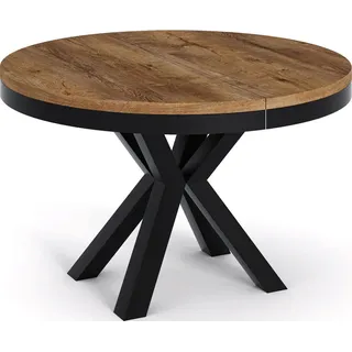 WFL GROUP Esstisch Alteiche, Holzwerkstoff, Rund,Rund, 100x76x100 cm Esszimmer, Tische, Esstische