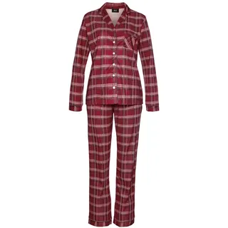 H.I.S. H.I.S, Pyjama Set, 2 tlg. aus Flanell, mit Allover-Karomuster, rot