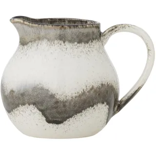 Bloomingville Paula Milchkännchen aus Steinzeug - dekoratives Design, Milchkanne perfekt für deinen Frühstückstisch, mit natürlicher Beschaffenheit, 435 ml (Grau)