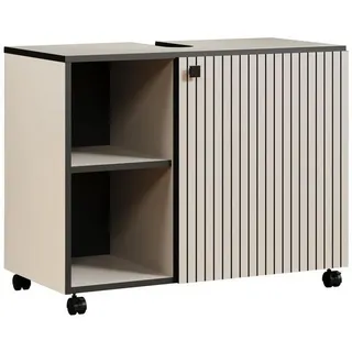 trendteam Waschbeckenunterschrank Hellgrau, Holzwerkstoff, 80x64x42 cm, Badezimmer, Badezimmerschränke, Waschbeckenunterschränke