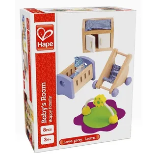 HaPe Puppenhaus-Möbel Babyzimmer blau/weiß