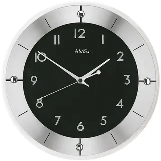 AMS Funk-Wanduhr, Funkwerk, D31x4cm, 5849 - Schwarz
