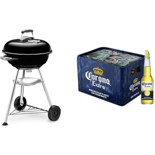 Weber Compact Kettle Holzkohlegrill (47cm) und Corona Extra Premium Lager Flaschenbier (20 x 0.355 l)