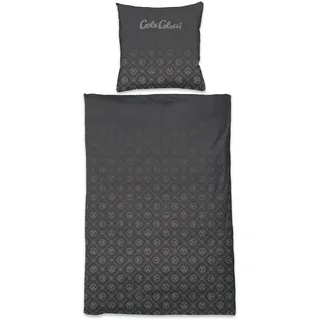 Carlo Colucci Bettwäscheset Carlo CLassico aus weicher Microfaser mit Print« 2 Stk. tlg. OEKO-TEX® Standard 100, grau