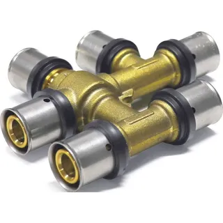 Pressfitting kreuzungsfreies T-Stück 20 x 2 - 16 x 2 - 20 x 2