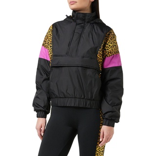 URBAN CLASSICS Ladies AOP Mixed Pull Over Jacket in Schwarz, Größe M)