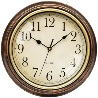 VIVILINEN Wanduhr Vintage Ohne Tickgeräusche Uhr Wand Geräuschlos Küchenuhr Retro Lautlos für Wohnzimmer Schlafzimmer Büro Küche 12 Zoll/30 cm