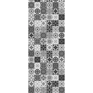 HÜPPE EasyStyle Wandverkleidung 100 × 255 cm, ES010143C, Farbe: Barcelona Tiles schwarz/weiß