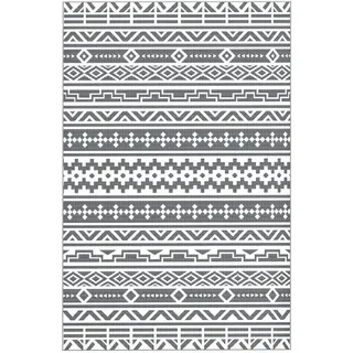 Outsunny Outdoor Teppich robuster Wetterfest Outdoorteppich, Carpet mit Boho-Style , Dunkelgrau , Kunststoff , 274x182 cm , Teppiche und Böden, Teppiche, Outdoorteppiche