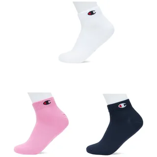 Champion Unisex Basics 3pk Quarter Socken, Rose, 43-46 EU
