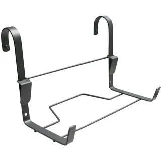 Louis Moulin Blumenkastenhalter, Haken, Eisen, flach, Anthrazit, 35 x 14 cm