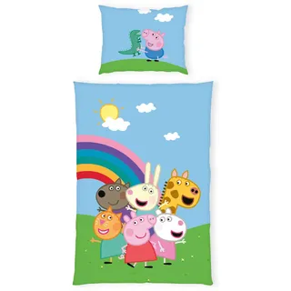 Herding Peppa Pig Mehrfarbig Baumwolle 135 x 200 cm + 80 x 80 cm